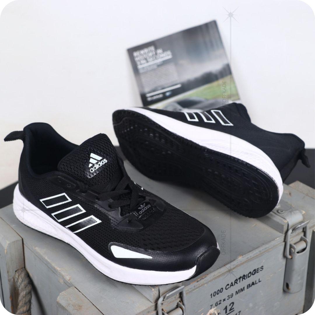 کتونی adidas مشکی زیر سفید مدل 877